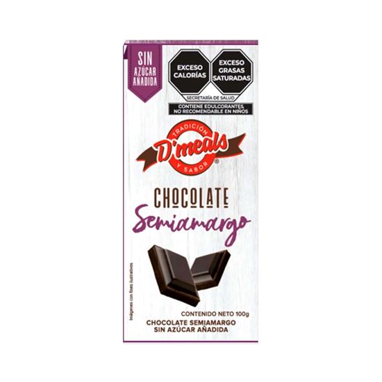 Imagen de Chocolate semiamargo sin azúcar añadida D'meals 100g