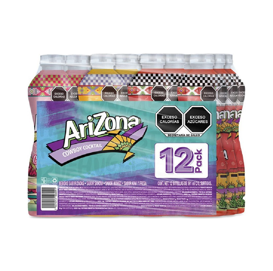 Imagen de Bebida 3 sabores surtidos Arizona en botella PET caja con 12 pzas de 591ml c/u