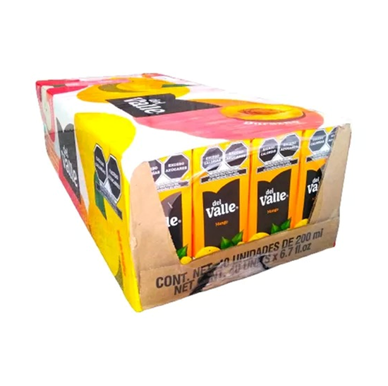Imagen de Jugos de sabores frutales surtidos (mango, durazno y manzana) Del Valle 40 pack de 200ml c/u