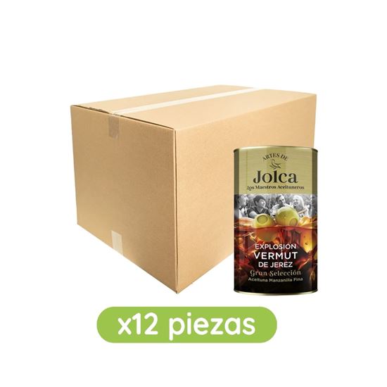 Imagen de Aceituna manzanilla fina rellena de vermut de jerez Jolca caja con 12 pzas de 300g c/u