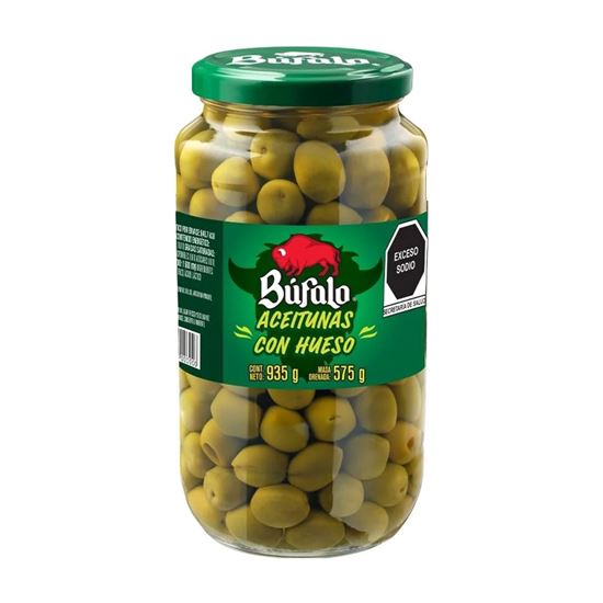 Imagen de Aceitunas verdes con hueso en salmuera Búfalo 935g