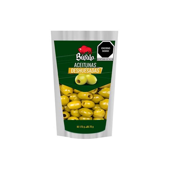 Imagen de Aceitunas verdes sin hueso Búfalo en bolsa 175g