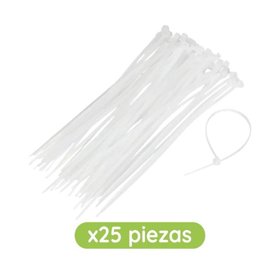 Imagen de Cinchos de plástico blancos 3.0x120.00mm Surtek 25 pzas