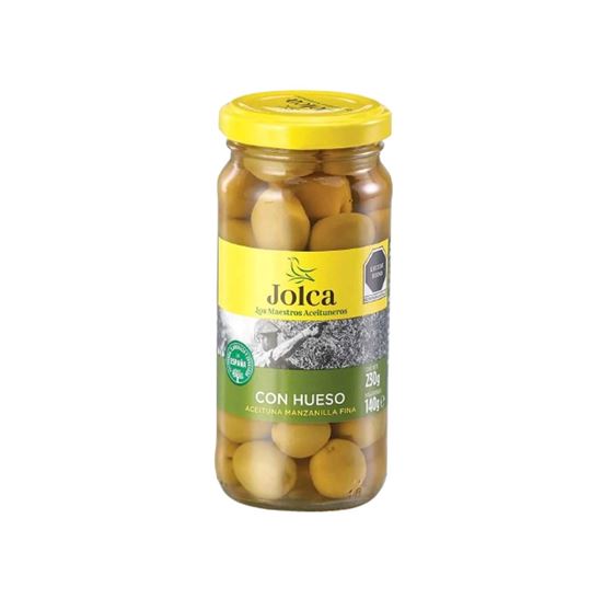 Imagen de Aceituna verde manzanilla fina Jolca entera con hueso 230g