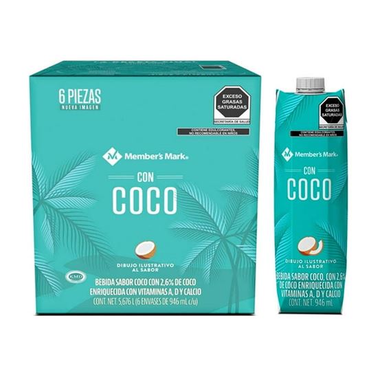 Imagen de Bebida sabor coco Member's Mark caja con 6 pzas de 946ml c/u