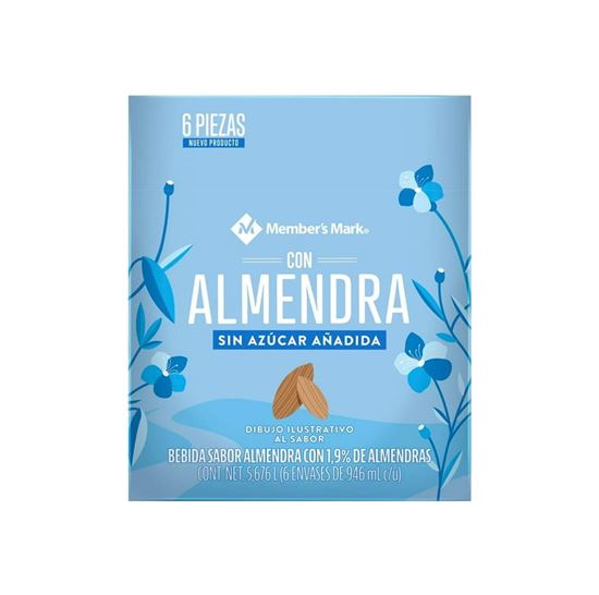 Imagen de Bebida sabor almendra sin azúcar añadida Member's Mark caja con 6 pzas de 946ml c/u