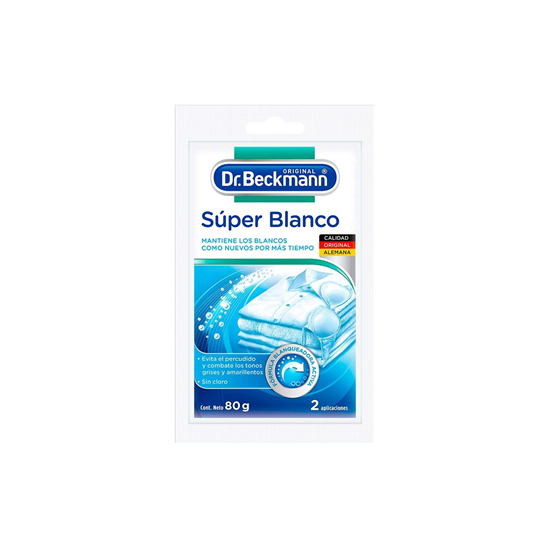 Imagen de Súper Blanco limpiador de ropa que evita el percudido sin cloro Dr. Beckmann 80g (2 aplicaciones)