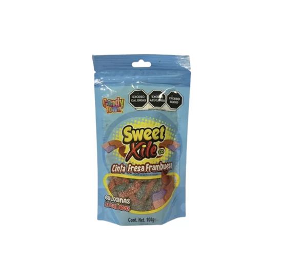 Imagen de Golosinas enchiladas Candy Town Sweet Xile Co Cinta Fresa Frambuesa 100g