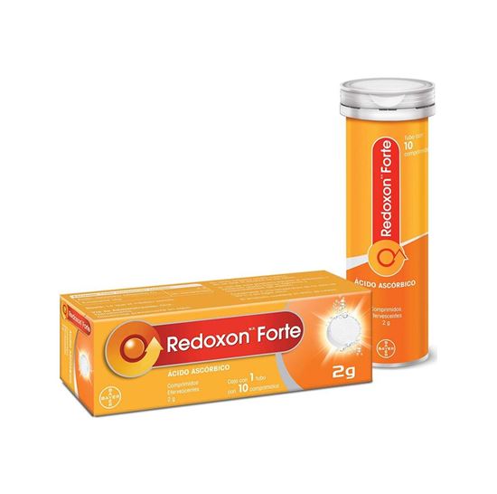 Imagen de Ácido ascórbico (vitamina C) comprimidos efervescentes Bayer Redoxon Forte 10 pzas (20g)
