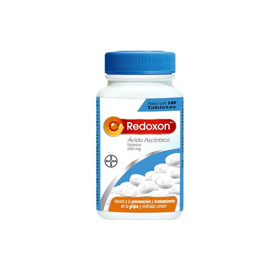 Imagen de Ácido ascórbico (vitamina C) tableta 500mg Bayer Redoxon 100 pzas