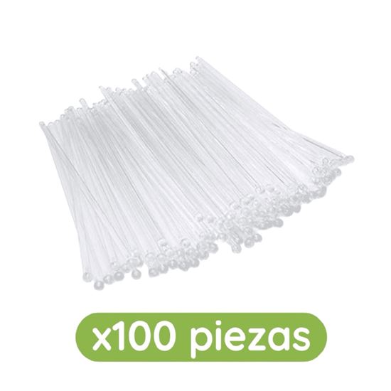 Imagen de Agitador de plástico transparente para bebidas 100 pzas