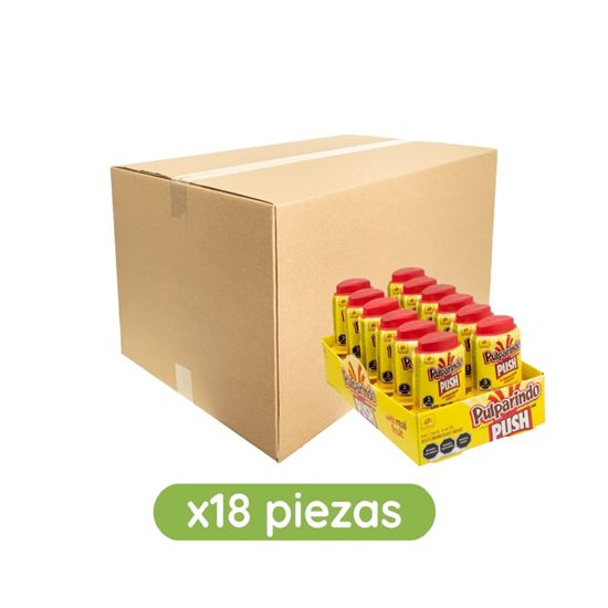 Imagen de Dulce pulpa de tamarindo enchilado De la Rosa Pulparindo Push caja con 18 exhibidores de 420g c/u