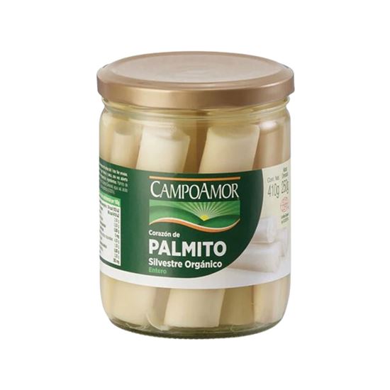 Imagen de Corazón de palmito silvestre orgánico entero CampoAmor frasco 410g
