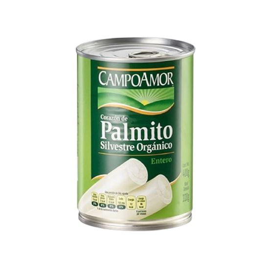 Imagen de Corazón de palmito silvestre orgánico entero CampoAmor en lata 400g
