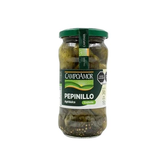 Imagen de Pepinillo agridulce crujiente entero CampoAmor frasco 345g