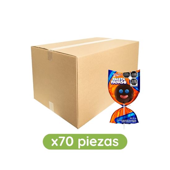 Imagen de Paleta Payaso Ricolino a granel caja con 70 pzas de 45g c/u (3.15kg)