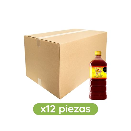 Imagen de Dulce líquido sabor chamoy Miguelito caja con 12 botellas de 950ml c/u