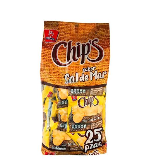 Imagen de Papas fritas y saladas Barcel Mini Chip's Sal 25 pzas de 18g c/u (450g)