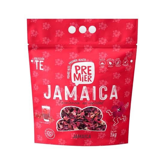 Imagen de Flores de Jamaica para infusión Premier bolsa resellable 1kg