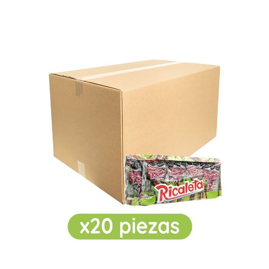 Imagen de Paleta de chilito agridulce en polvo sabor sandía cubierta de caramelo Ricaleta caja con 20 paquetes de 625g c/u