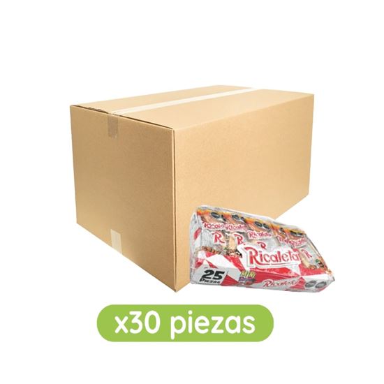 Imagen de Paleta de chilito agridulce en polvo sabor tamarindo cubierta de caramelo Mini Ricaleta caja con 30 paquetes de 325g c/u