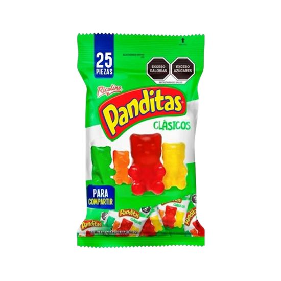 Imagen de Gomitas Ricolino Panditas Clásicos para compartir bolsa con 25 sobres de 15g c/u (375g)