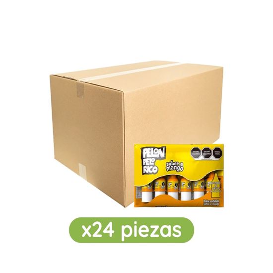 Imagen de Dulce enchilado sabor mango Pelón Pelo Rico caja con 24 bolsas de 360g c/u