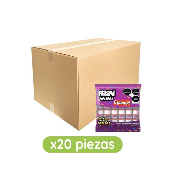 Imagen de Dulce enchilado sabor chamoy Pelón Pelo Rico Mini caja con 20 bolsas de 234g c/u