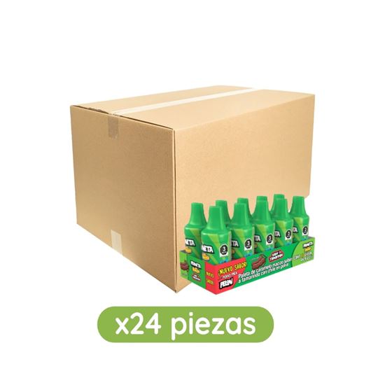 Imagen de Paleta de caramelo sabor tamarindo con chile en polvo Peloneta del Puesto caja con 24 paquetes de 90g c/u