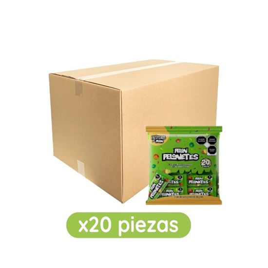Imagen de Dulce enchilado confitado sabor tamarindo Pelón Pelonetes Fiesteros caja con 18 bolsas de 200g c/u