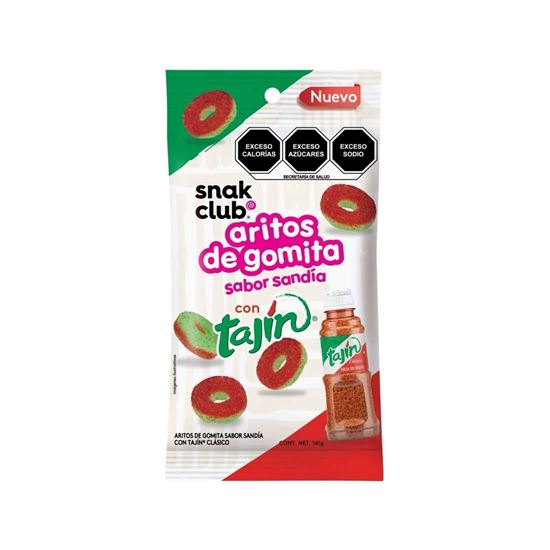 Imagen de Aritos de gomita sabor sandía con Tajín Snak Club 55g