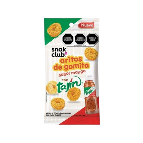 Imagen de Aritos de gomita sabor mango con Tajín Snak Club 55g