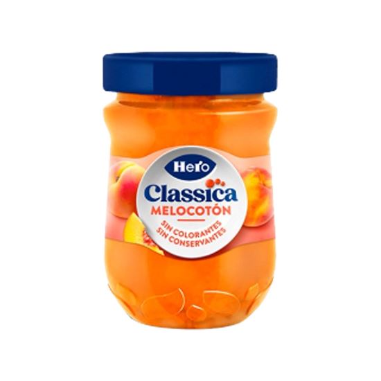 Imagen de Mermelada de melocotón sin colorantes ni conservadores Hero Classica 330g