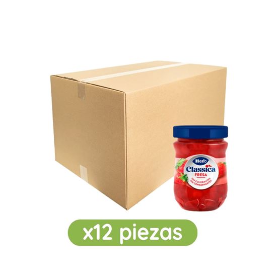 Imagen de Mermelada de fresa sin colorantes ni conservadores Hero Classica caja con 12 pzas de 330g c/u (3.96kg)