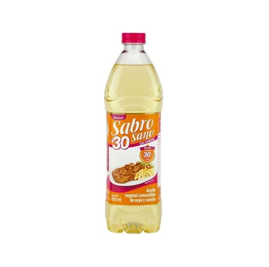 Imagen de Aceite vegetal comestible de soya y canola sin sabor Sabrosano +30 850ml