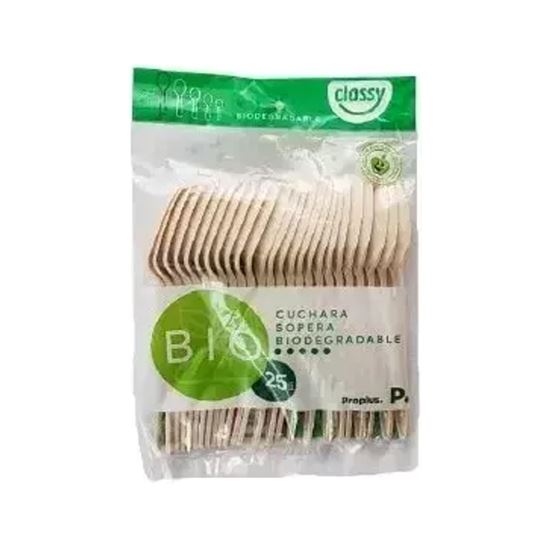 Imagen de Cuchara sopera biodegradable Classy Bio Proplus 25 pzas