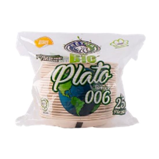 Imagen de Plato pastelero desechable biodegradable de fécula de maíz Reyma Bio 25 pzas