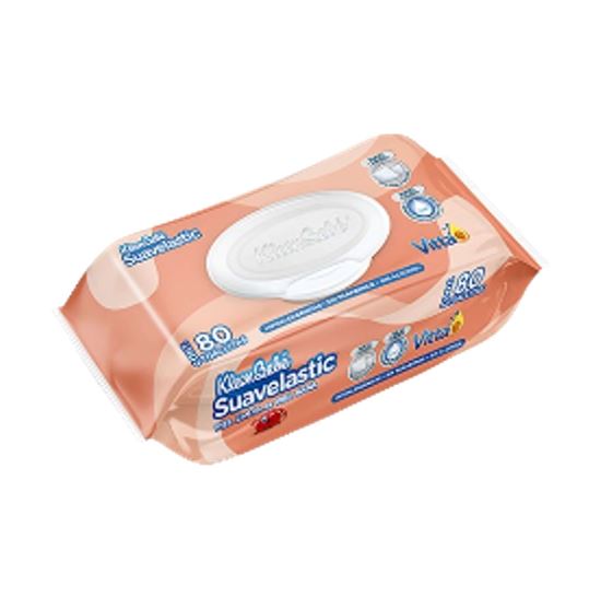 Imagen de Toallitas húmedas hipoalergénicas para bebé KleenBebé Suavelastic Vitta E 80 pzas