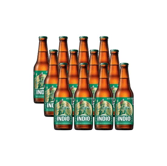 Imagen de Cerveza oscura Indio botella de vidrio no retornable caja con 12 pzas de 355ml c/u