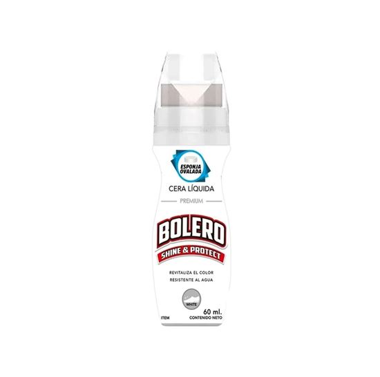Imagen de Cera líquida premium para zapatos color blanco Bolero Shine & Protect 60ml