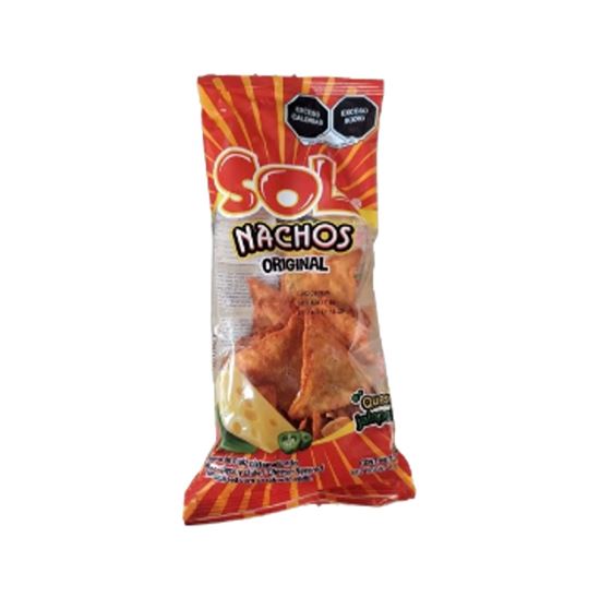 Imagen de Botana de totopos de maíz sabor queso y chile Sol Nachos 100g