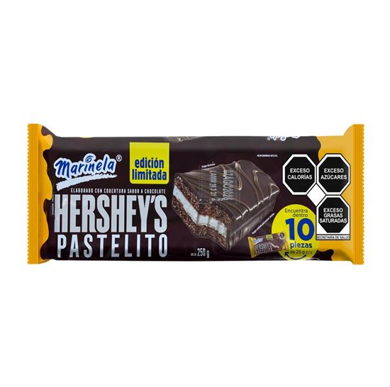 Imagen de Pastelito sabor chocolate edición limitada Marinela Hershey’s 10 pzas de 25g c/u (250g)