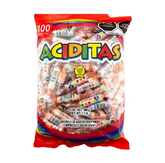 Imagen de Pastillas de caramelo de azúcar comprimido Aciditas 100 pzas (500g)