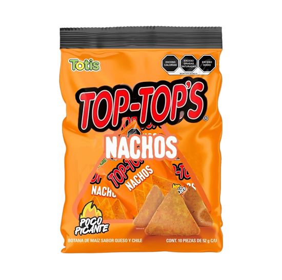 Imagen de Botana de maíz sabor queso y chile Totis Top-Top's Nachos bolsa con 10 sobres de 52g c/u (520g)