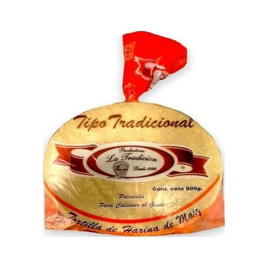 Imagen de Tortilla precocida de harina de maíz tipo tradicional La Tradición 800g