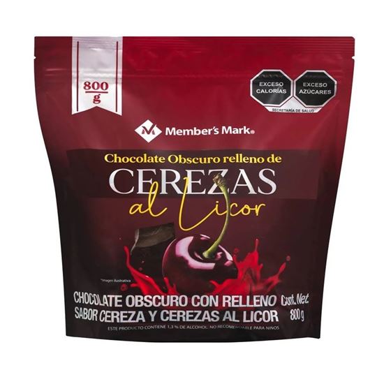 Imagen de Chocolate obscuro relleno de cerezas al licor Member’s Mark 800g