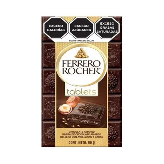 Imagen de Barra de chocolate amargo rellena con avellanas y cacao Ferrero Rocher Tablets 90g