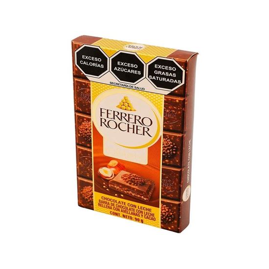 Imagen de Barra de chocolate amargo rellena con avellanas y cacao Ferrero Rocher Tablets caja con 16pzas de 90g c/u