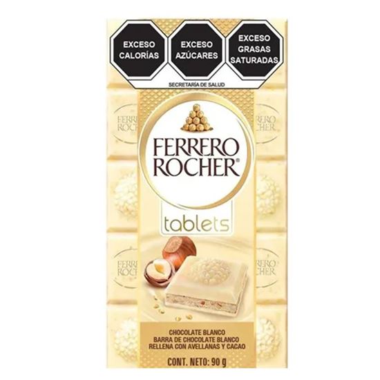 Imagen de Barra de chocolate blanco rellena con avellanas y cacao Ferrero Rocher Tablets 90g
