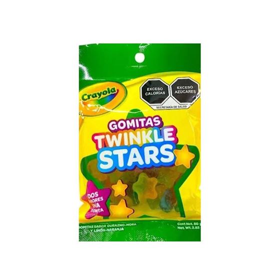 Imagen de Gomitas bisabor durazno-mora y limón-naranja Crayola Twinkle Stars 80g
